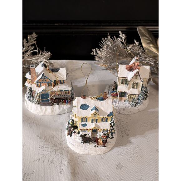 Thomas Kinkade Winter Memories Illuminated Ornament Collection 2000 – Lot of... - Picture 1 of 16